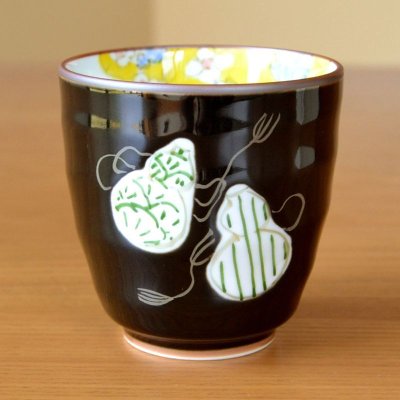 画像3: 百寿のお祝い 無病息災を願った縁起物ギフト 有田焼 湯呑み 六瓢色彩 緑 百寿熨斗・メッセージカード付き 木箱入り