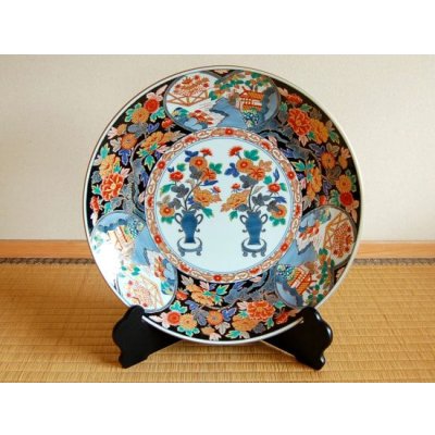 金襴菊那 尺３寸皿（39ｃｍ）