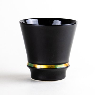 【有田焼 / 焼酎を美味しく飲む究極の器】ハッピーリング（黒）　至高の焼酎グラス