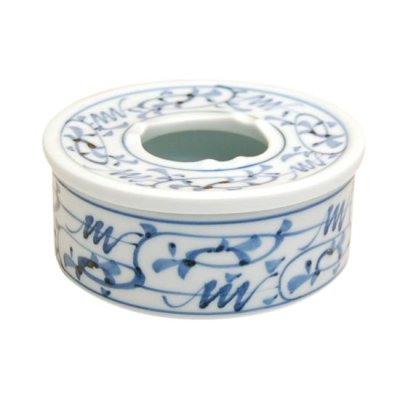 京薩摩 銀唐草花丸草花紋 岡田暁山作 京薩摩 銀唐草花丸草花紋 岡田暁山作