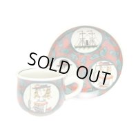 南蛮人（赤） コーヒー碗皿