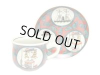 南蛮人（赤） コーヒー碗皿