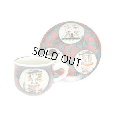 南蛮人（赤） コーヒー碗皿