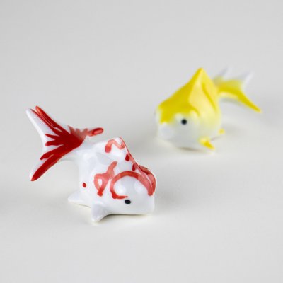 画像2: 出目金（ブチ/黄）ペアー　置物