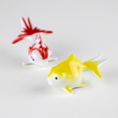 画像3: 出目金（ブチ/黄）ペアー　置物