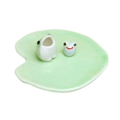 はすミニ親子カエル　置物