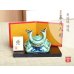 風馬 かぶと置物（屏風/木台 付） ※ミニサイズの置物です