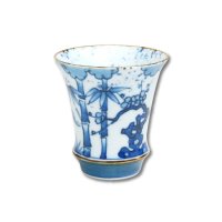 染付松竹梅（反り型）日本酒グラス SAKE GLASS