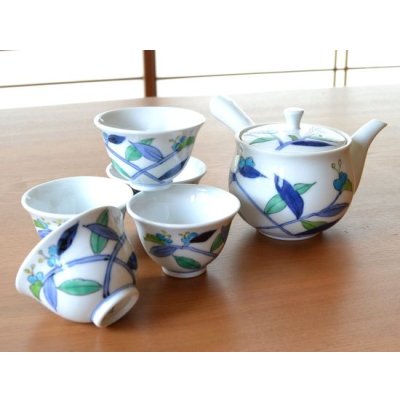花紀行つゆ草 U急須茶器揃（化粧箱入）