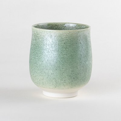 画像2: うぐいす釉 (小)湯呑(馬場真右エ門窯/木箱付)