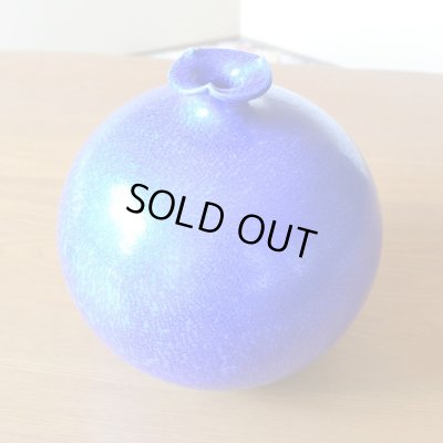 画像3: 瑠璃釉 丸型 花瓶 真右衛門窯 二代目 当主 馬場九洲夫 作