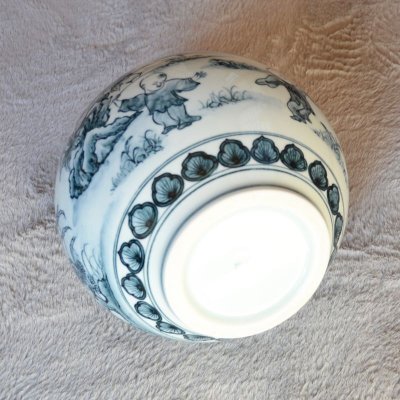 画像5: 染付唐子絵 壷 真右衛門窯 初代 真右衛門 作