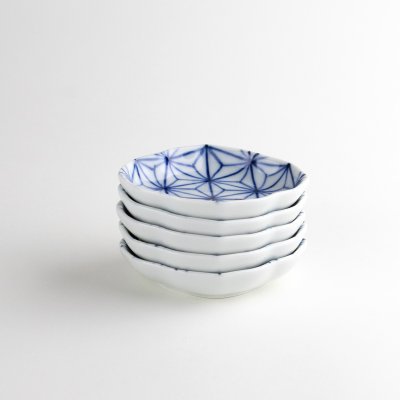 画像10: 染付麻ノ葉 木甲小皿