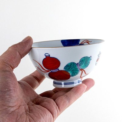 画像6: 【名入れ・名前入り】鍋島六瓢(赤) 茶碗