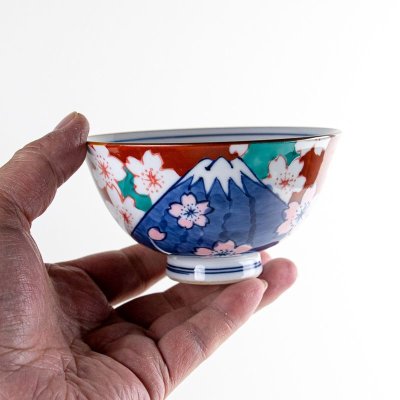 画像6: 【名入れ・名前入り】鍋島富士(青富士) 茶碗