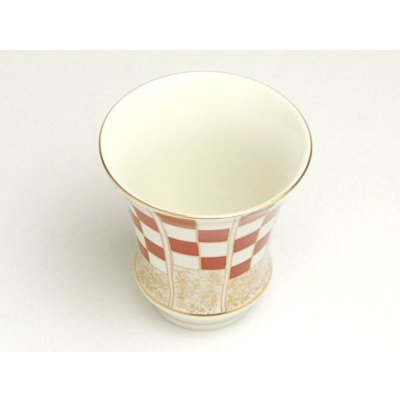 画像2: 祝い市松・赤（反り型）日本酒グラス SAKE GLASS