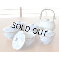 プラチナ牡丹 汲出しＵ土瓶茶器揃（木箱入）