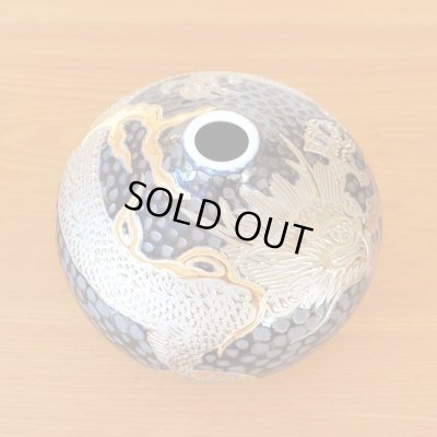 画像5: 鉄釉 プラチナ彩 龍絵 小壷 藤井錦彩 作