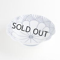 菊割青海波 15ｃｍ深皿