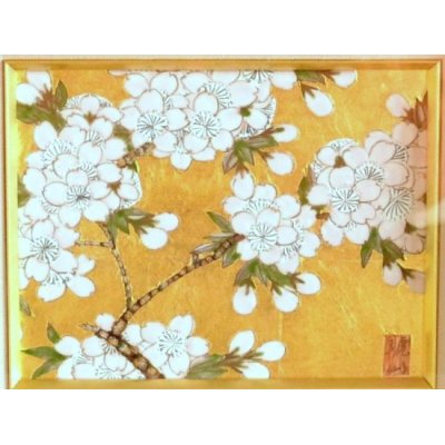 画像2: 金襴手（金箔）桜（大）陶額