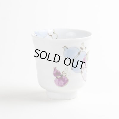 画像4: 【名入れ・名前入り】花六瓢(青)湯呑