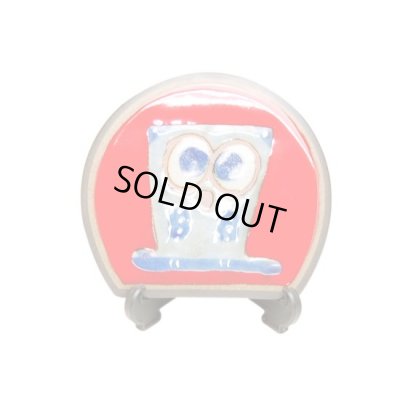 愛ふくろう(赤) ミニ飾皿