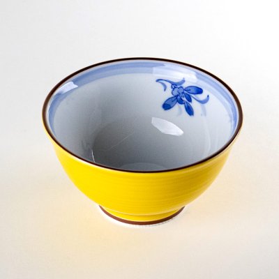 画像2: 【名入れ・名前入り】蘭の香り （黄）茶碗