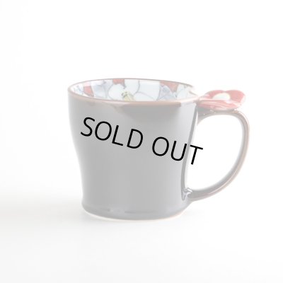 【名入れ・名前入り】花絵蒔（赤）　マグカップ