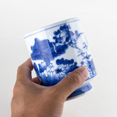 画像6: 山水(特大)蓋付湯呑 ※寿司湯のみ並にかなり大きいです
