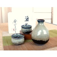 遊野（黒） ２合半酒器セット（木箱入）