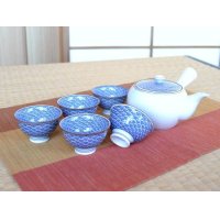 青海波 U急須茶器揃い（化粧箱入）