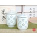 水晶彫花詰 （ペア）蓋付湯呑（木箱入）