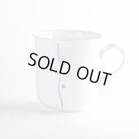 水晶彫ハートライン（青） マグカップ