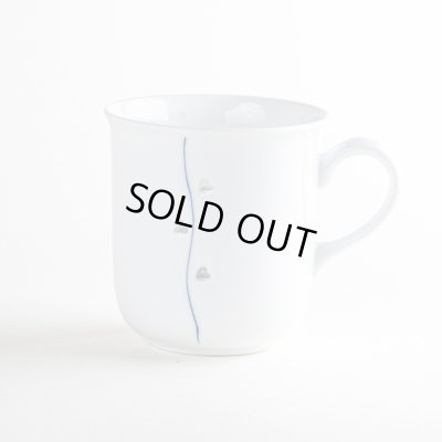 【有田焼】水晶彫ハートライン（青）　マグカップ