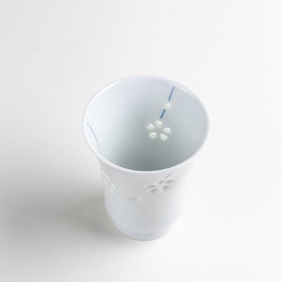 画像3: 【名入れ・名前入り】水晶彫花あそび(青)湯呑