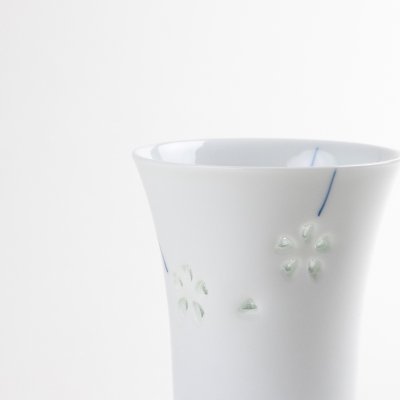 画像6: 【名入れ・名前入り】水晶彫花あそび(青)湯呑