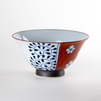 【名入れ・名前入り】梅濃唐草 （赤）茶碗