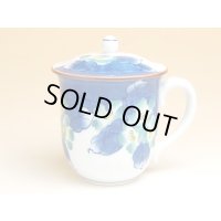 花集い（青）蓋付マグカップ