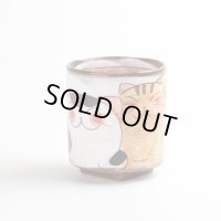 仲良しネコ（赤） 湯呑