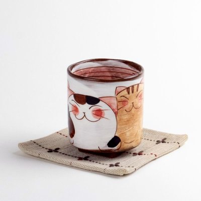 画像6: 仲良しネコ(赤) 湯呑