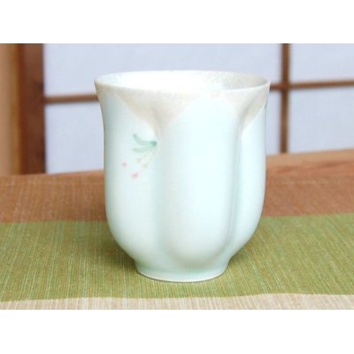 画像3: 華の舞（薄緑） 桜湯呑（木箱入）