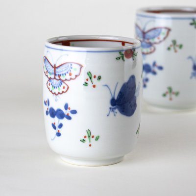 画像3: 天啓花蝶(ペア) 夫婦湯呑(木箱入)