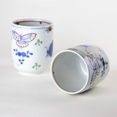 画像4: 天啓花蝶(ペア) 夫婦湯呑(木箱入)