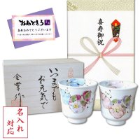 退職祝い ぐいのみ おちょこ 陶器 日本酒用 おしゃれ 有田焼 銀独楽 丸型 感謝を込めた木箱入りギフト