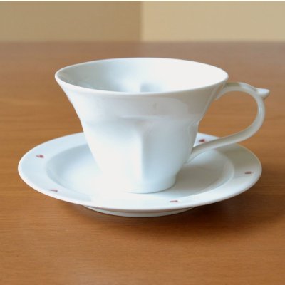 画像6: 結婚祝い プレゼント 有田焼 ハートの形が浮かび上がる コーヒー カップ&ソーサー ペアー ハートinクローバー 青 赤 のし・メッセージカード付き