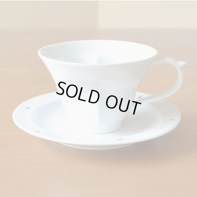 画像6: 結婚祝い プレゼント 有田焼 ハートの形が浮かび上がる コーヒー カップ＆ソーサー ペアー ハートinクローバー 青 赤 のし・メッセージカード付き